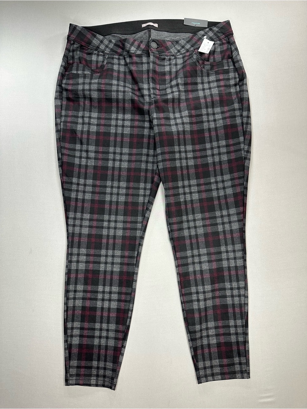 NWT Maurices Skinny Ankle Mid Rise Plaid Pants, Stretch - Womens 20W Regular - Picture 2 of 16